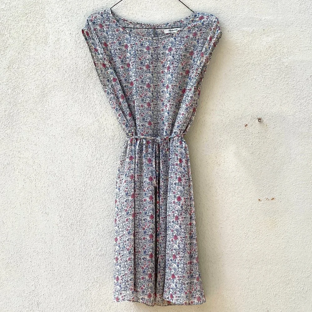 Madewell Chiffon Sharon Tie back Floral Babydoll Dress - Picture 3 of 9